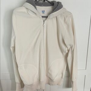 Women's Cream Zip-Up Hoodie